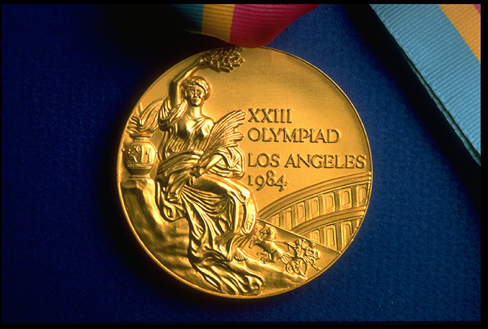 Olympic medals: A gold medal from the 1984 Olympics held in Los Angeles