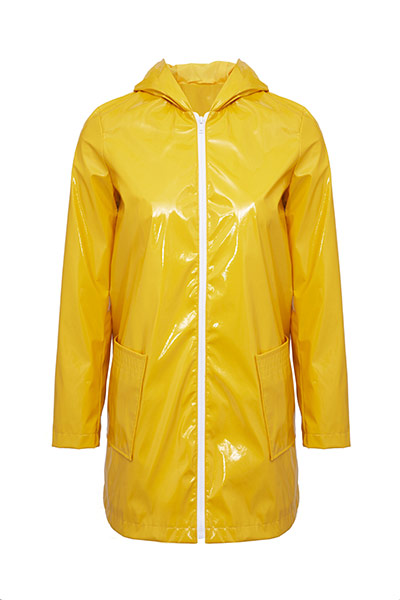 Travel: Plastic rain mac in yellow