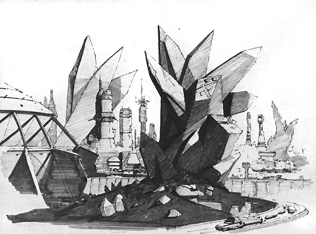 Chris Foss: Sketch of Krypton city in Superman