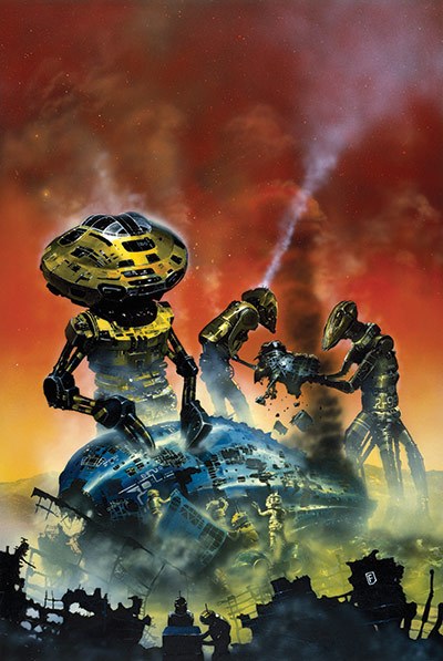 Chris Foss: Painting of Robots and Empire