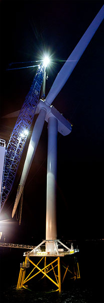 Ormonde wind farm: The completed wind turbine