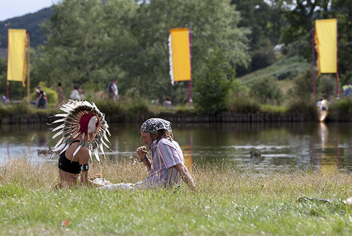Big Chill: Festival goers relax by the lake at The Big Chill Festival