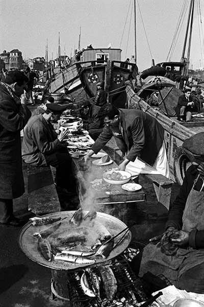 Vintage Istanbul: 1965, old open-air fish restaurants on the Eminönü shore of the Golden Horn