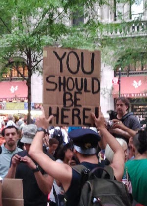 The Occupy Wall Street protesters march on Police Plaza