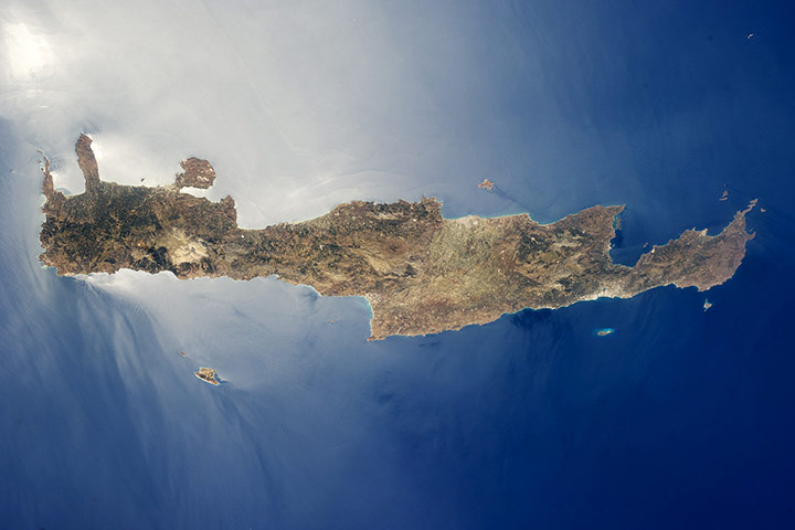 Satellite Eye on Earth:  island of Crete