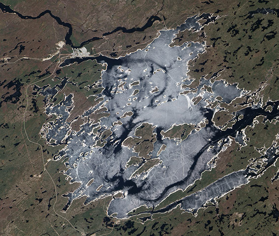 Satellite Eye on Earth:  Eastmain-1-A/Sarcelle/Rupert Project in Quebec, east of James Bay, Canada