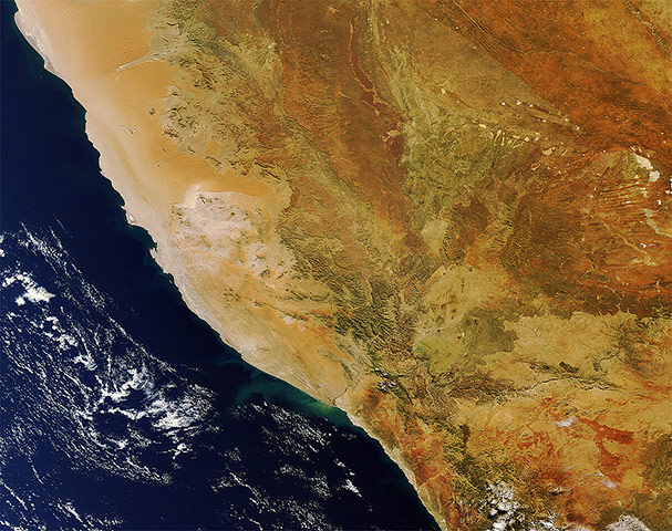 Satellite Eye on Earth: Southern Namibia and northern South Africa