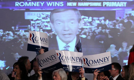 Mitt Romney victory party in New Hampshire