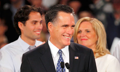 Mitt Romney speaks to supporters at his New Hampshire primary night rally in Manchester