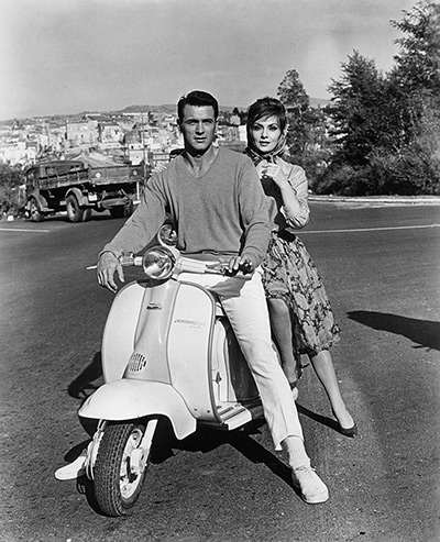 Iconic scooters: Rock Hudson and Gina Lollobrigida in  'Come September', 1961