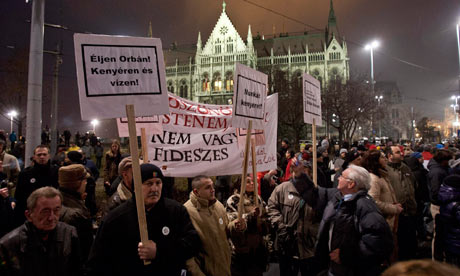 Opposition protest in Budapest, Hungary