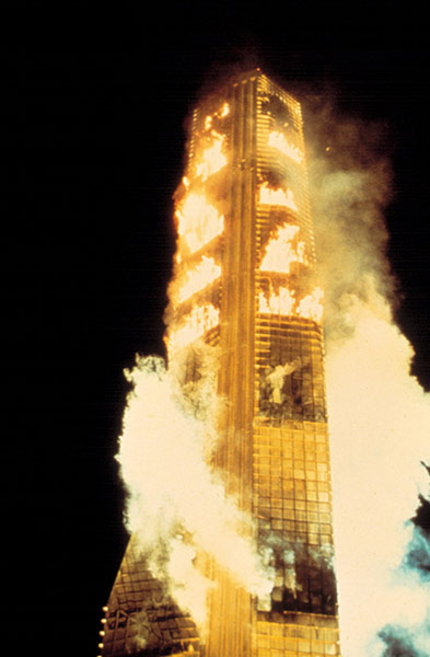 Skyscrapers in film: The Towering Inferno film still