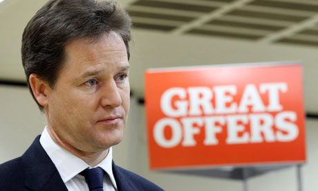 Nick Clegg visits a supermarket ahead of his speech on tax allowances