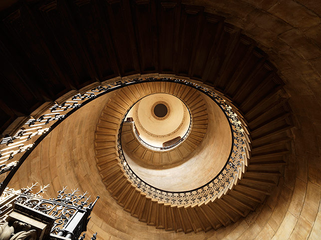 Hidden London interiors: St Paul's Cathedral, view of geometric staircase