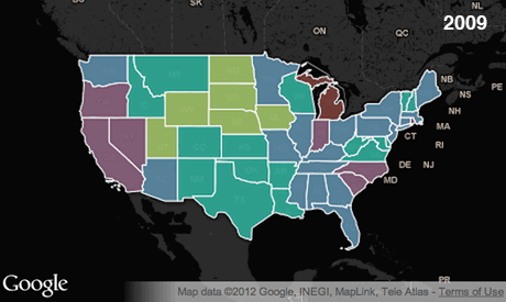 US unemployment interactive animated