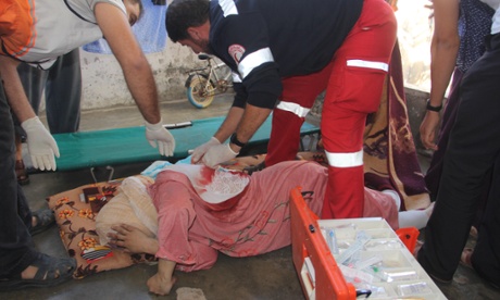 Gaza Palestine wounded woman after air strike