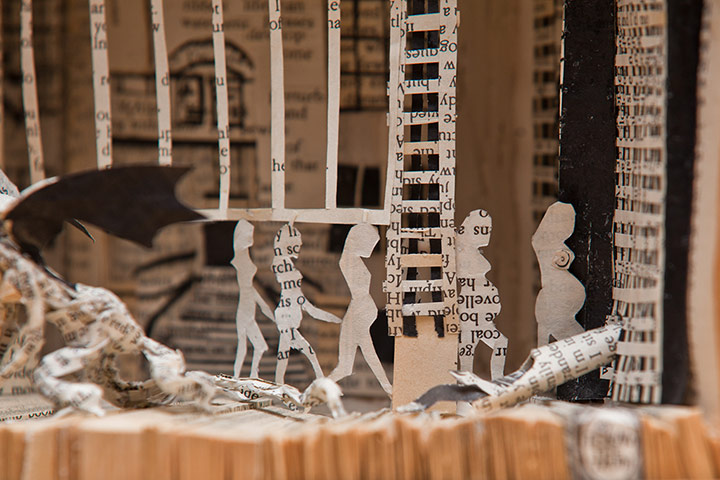 Book sculpture: A detail from Alasdair Gray's Lanark