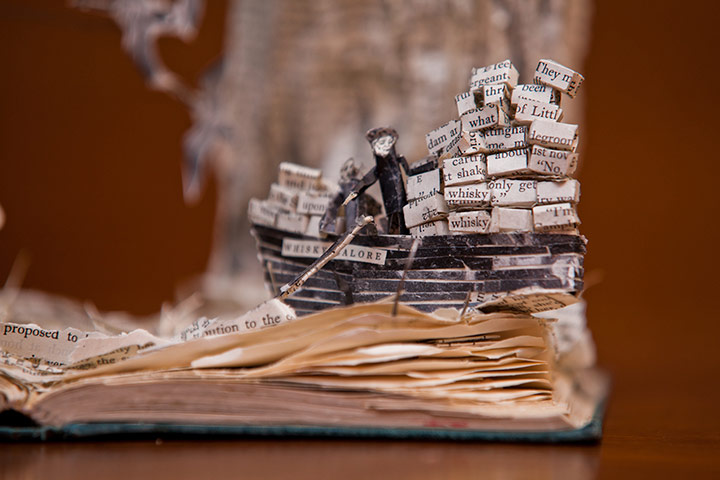 Book sculpture: Compton Mackenzie's Whisky Galore