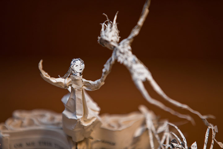 Book sculpture: JM Barrie's Peter Pan 