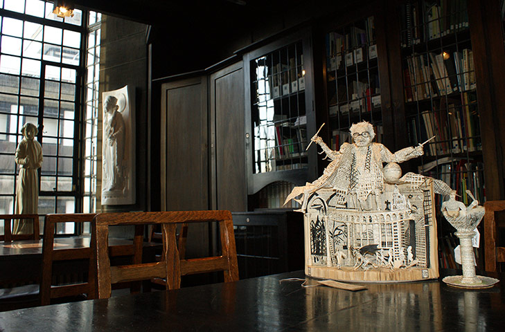 Book sculptures in situ: Alasdair Gray's Lanark at Glasgow School of Art's Mackintosh Library