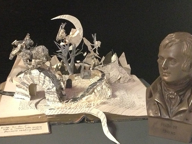 Book sculptures in situ: sculpture inspired by the Robert Burns poem Tam O'Shanter