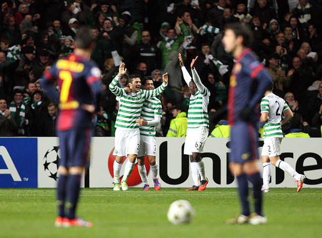 wed champs league 4: Celtic's Tony Watt celebrates scoring