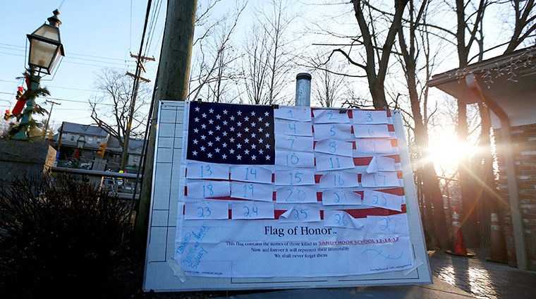 Newtown - the day after: U.S. flag