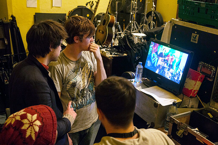 Other Voices Day 3: Palma Violets watch an earlier recording of The Strypes backstage