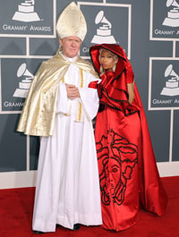 Nicki Minaj arrives at the 54th Grammy awards