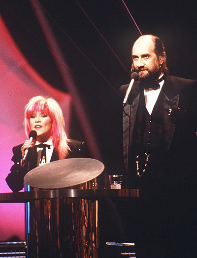 The 10 best: Samantha Fox and Mick Fleetwood hosting The Brit Awards in 1989