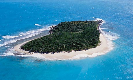 Small Caribbean Island aerial view