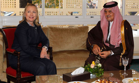 Hillary Clinton meets Saudi foreign minister Saud Al-Faisal 