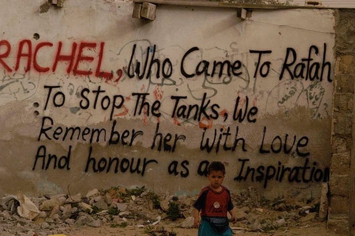 Tom Hurndall : Graffiti commemorating Rachel Corrie
