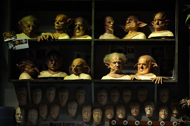 Making of Harry Potter: Masks are displayed in the Creature Shop