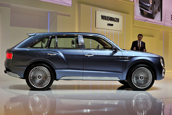 Geneva motor show: The Bentley EXP 9 F concept car during a preview from Volkswagen Group 