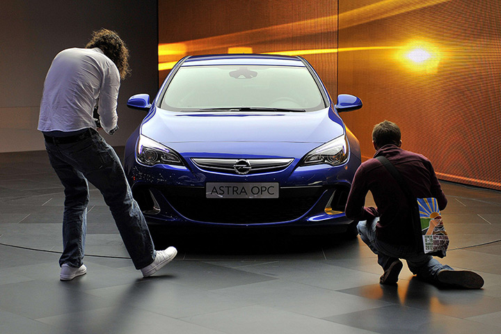 Geneva motor show: An Opel Astra OPC is displayed for its world premiere 