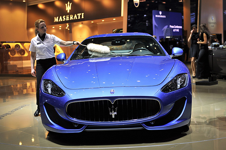 Geneva motor show: A Maserati GranTurismo Sport is displayed as it makes its world premiere 