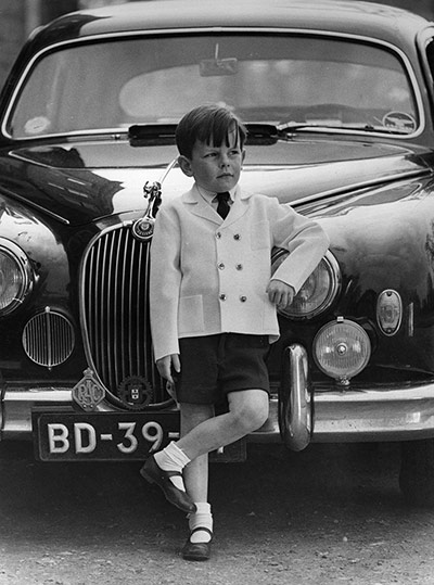 Jaeger: January 1971: A boy models a knitted Italian double breasted jacket