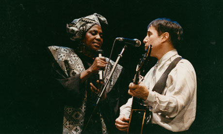 Simon performing with Miriam Makeba.