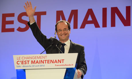 Socialist party presidential candidate Françcois Hollande