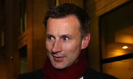 Culture Secretary Jeremy Hunt leaves his office