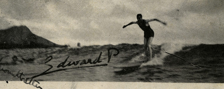Museum of British Surfing: The Prince of Wales riding a wave 