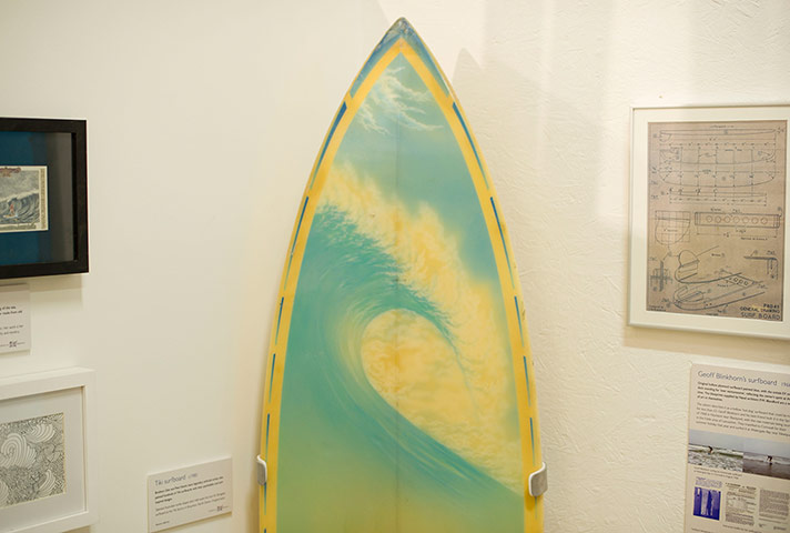 Museum of British Surfing: A Tiki surfboard
