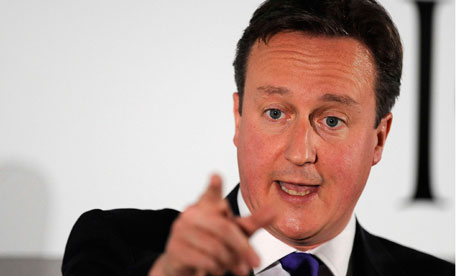 David Cameron delivers his speech on the eurozone crisis at the Institute of Directors in Manchester