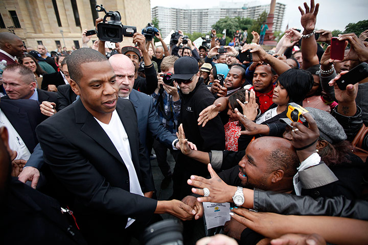 Week in Music: Jay-Z greets fans after a news conference
