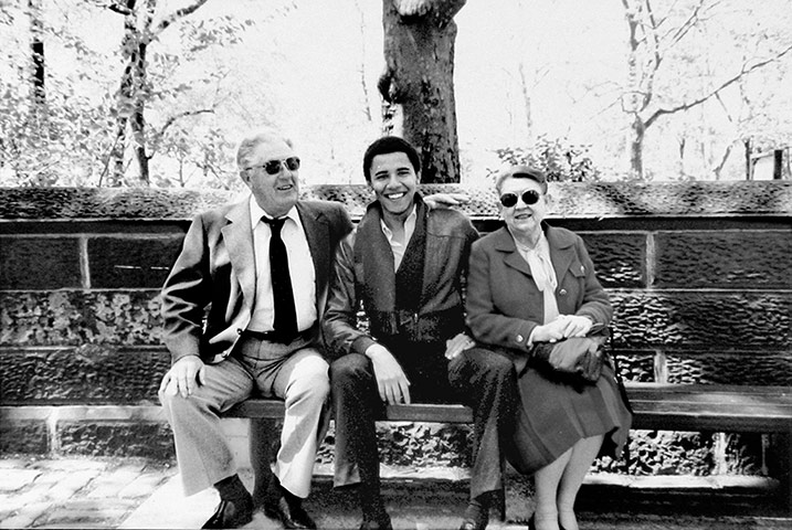 Early Obama: Early Obama: Barack Obama Poses With His Grandparents