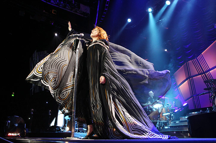 The week in music: Florence Welch in her distinctive billowing dress performs in Sydney