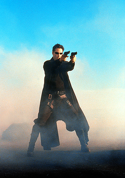 Sci-fi fashion: Keanu Reeves in The Matrix
