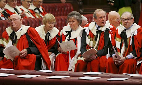 Members of the House of Lords awaiting the start of the Queen's speech