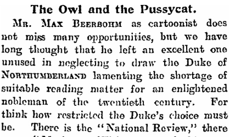 1921 Guardian leader Owl and the Pussycat